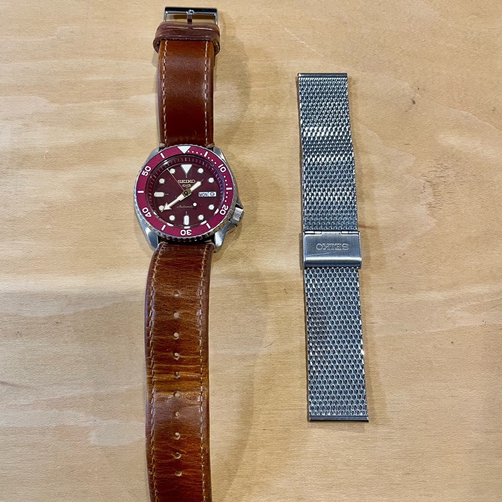 Seiko 5 Burgundy Dial Watch